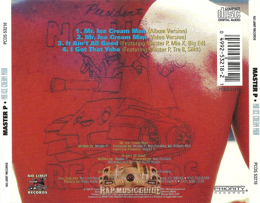 Master P - Mr. Ice Cream Man: Single. CD | Rap Music Guide